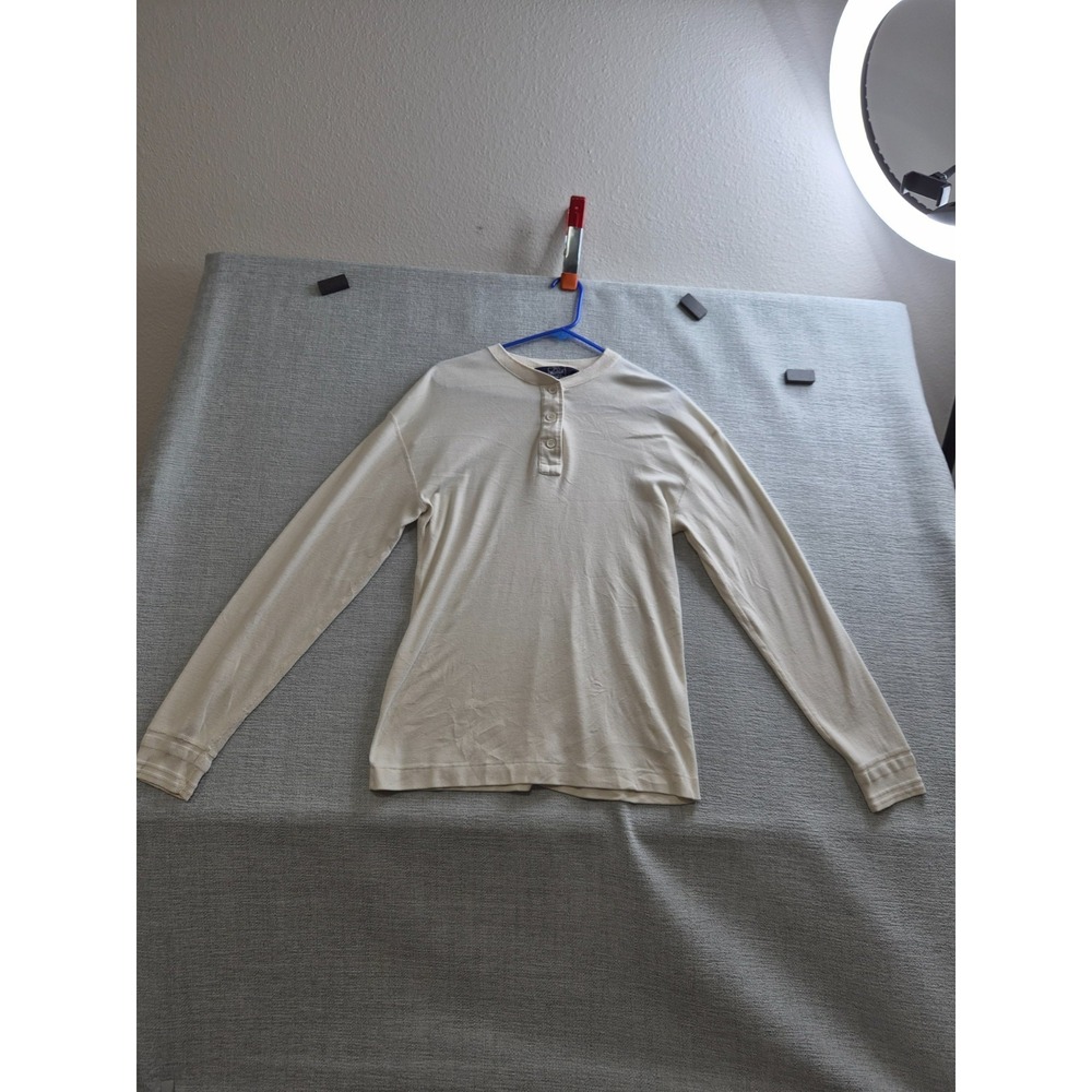 Woolrich Shirt Womens Winter White Large Cotton Henley Neck Casual Wear‎ Top